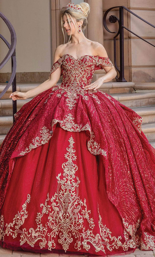 Dancing Queen 1710 - Cold Shoulder Applique Ballgown