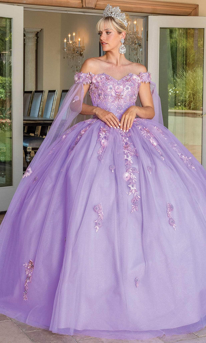 Dancing Queen 1714 - Sweetheart Floral Sequin Ballgown Quinceanera Dresses XS / Lilac