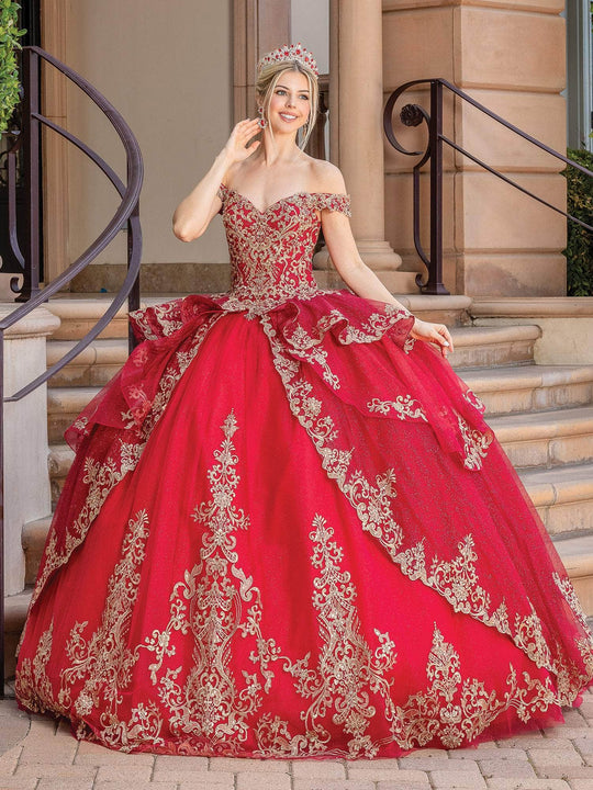 Dancing Queen 1720 - Tiered Ballgown with Cape