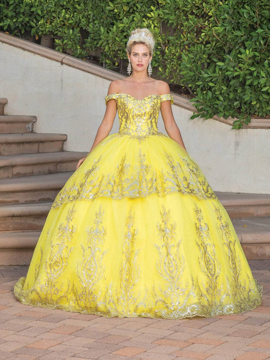 Dancing Queen 1729 - Lace-Up Back Off-Shoulder Ballgown
