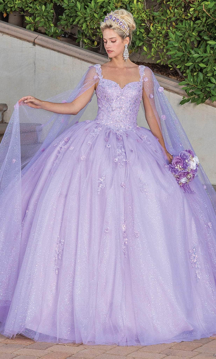 Dancing Queen 1731 - Sleeveless with Cape Ballgown Ball Gowns XS / Lilac