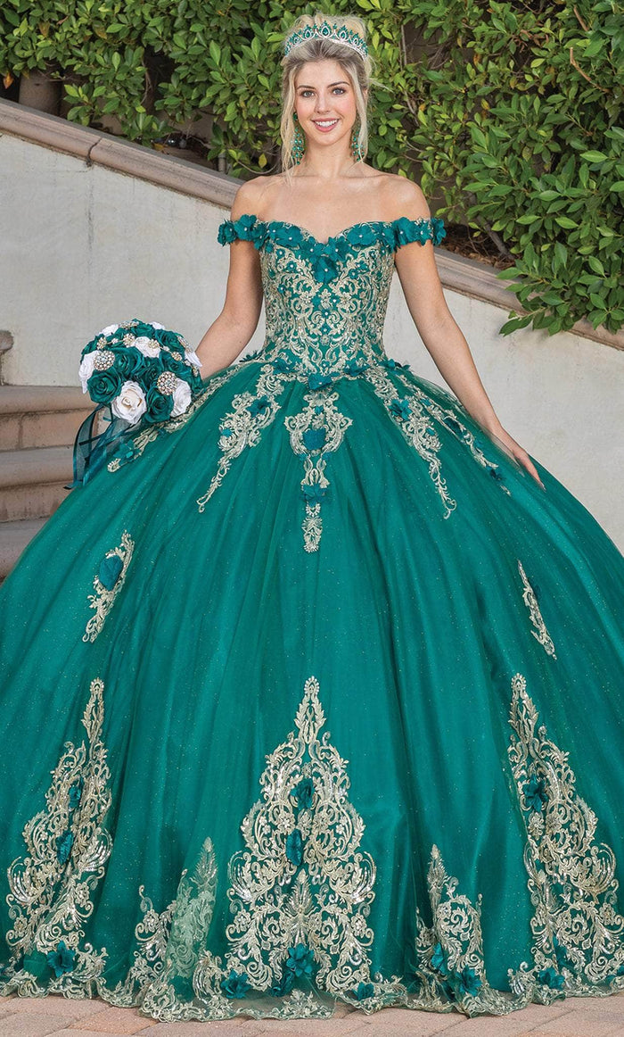 Dancing Queen 1739 3D Floral Quinceanera Ballgown Couture Candy