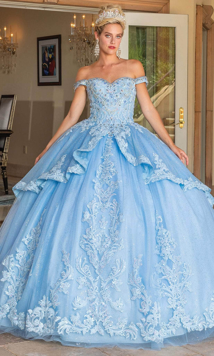 Dancing Queen 1741 - Embellished Sweetheart Ballgown Ball Gowns XL / Bahama Blue