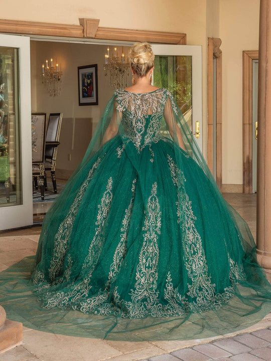 Dancing Queen 1743 - Glitter Print Quinceanera Ballgown