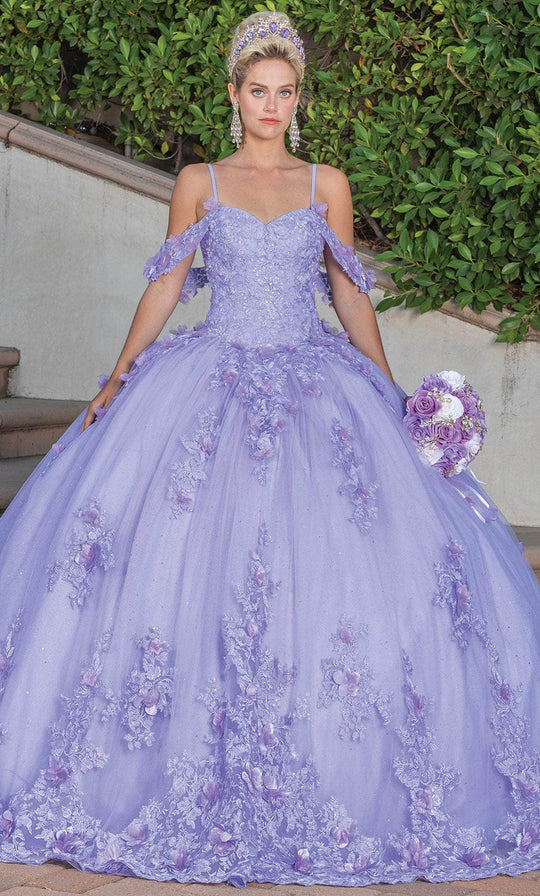 Dancing Queen 1747 - Cold Shoulder Embellished Ballgown