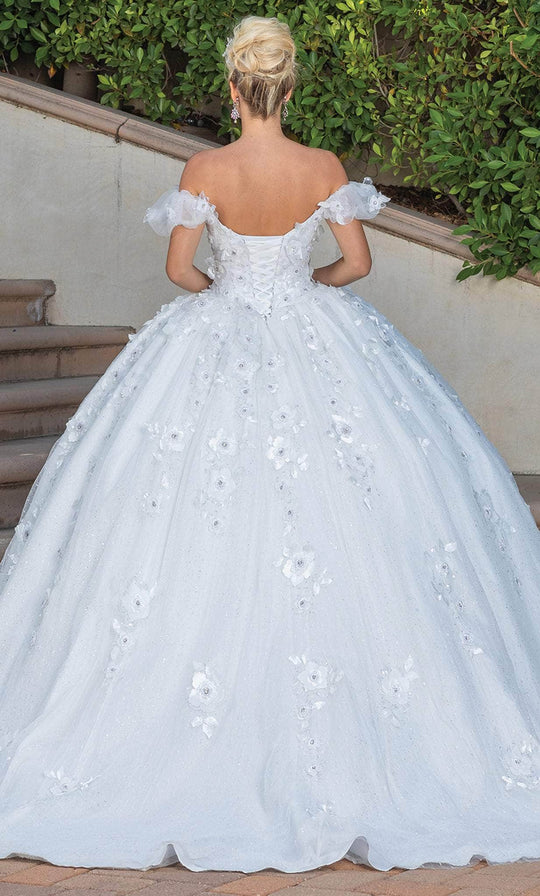 Dancing Queen 1806 - Off-Shoulder 3D floral Embellished Ballgown