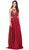 Dancing Queen - 2015 Lace Embellished Illusion Bodice Chiffon Gown Prom Dresses XS / Burgundy