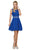 Dancing Queen - 2053 Illusion Two Piece Beaded Lace Cocktail Dress Cocktail Dresses XS / Royal Blue