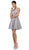 Dancing Queen - 2053 Illusion Two Piece Beaded Lace Cocktail Dress Cocktail Dresses XS / Silver