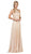 Dancing Queen - 2092 Embroidered Halter A-Line Evening Gown Special Occasion Dress XS / Champagne