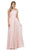 Dancing Queen - 2121 Sheer Floral A Line Evening Gown Special Occasion Dress XS / Blush