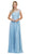 Dancing Queen - 2121 Sheer Floral A Line Evening Gown Special Occasion Dress XS / Skyblue