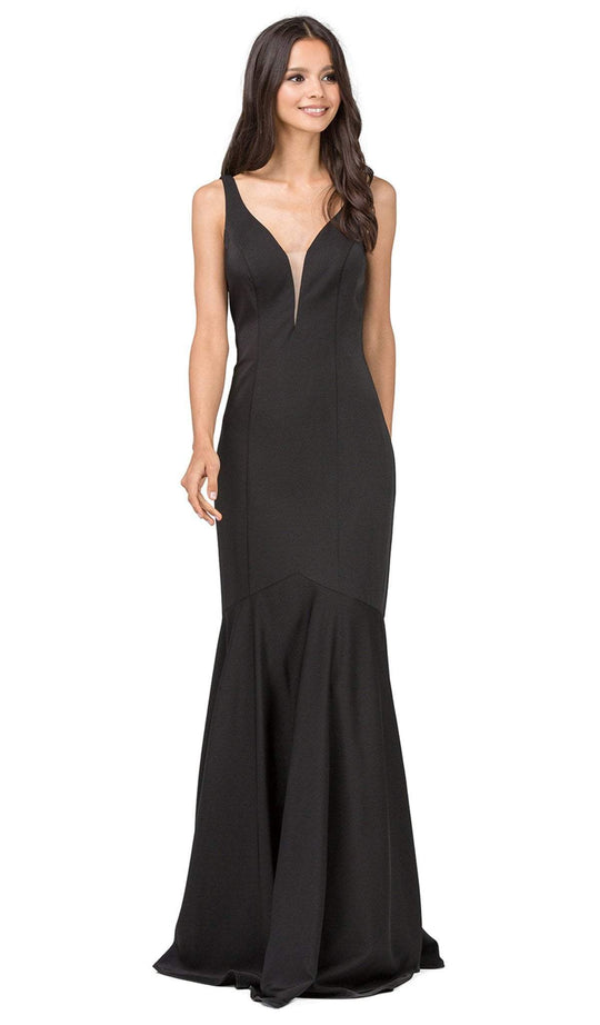 Dancing Queen - 2186 Sleeveless Plunging Neckline Trumpet Dress