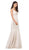 Dancing Queen - 2186 Sleeveless Plunging Neckline Trumpet Dress Special Occasion Dress XS / Champagne