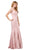 Dancing Queen - 2186 Sleeveless Plunging Neckline Trumpet Dress Special Occasion Dress XS / Dusty Pink