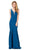 Dancing Queen - 2186 Sleeveless Plunging Neckline Trumpet Dress Special Occasion Dress XS / Teal