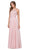 Dancing Queen - 2234 Sleeveless Illusion Jewel Lace Ornate Prom Gown Prom Dresses XS / Blush