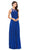 Dancing Queen - 2234 Sleeveless Illusion Jewel Lace Ornate Prom Gown Prom Dresses XS / Royal Blue