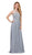Dancing Queen - 2234 Sleeveless Illusion Jewel Lace Ornate Prom Gown Prom Dresses XS / Silver