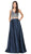 Dancing Queen - 2243 Two Piece Bejeweled A-line Prom Dress Special Occasion Dress XS / Navy