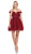 Dancing Queen - 2248 Off shoulder Beaded Lace A Line Cocktail Dress Special Occasion Dress XS / Burgundy