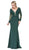 Dancing Queen - 2276 Trailing Floral Lace Appliqued Prom Gown Special Occasion Dress XS / Hunter Green