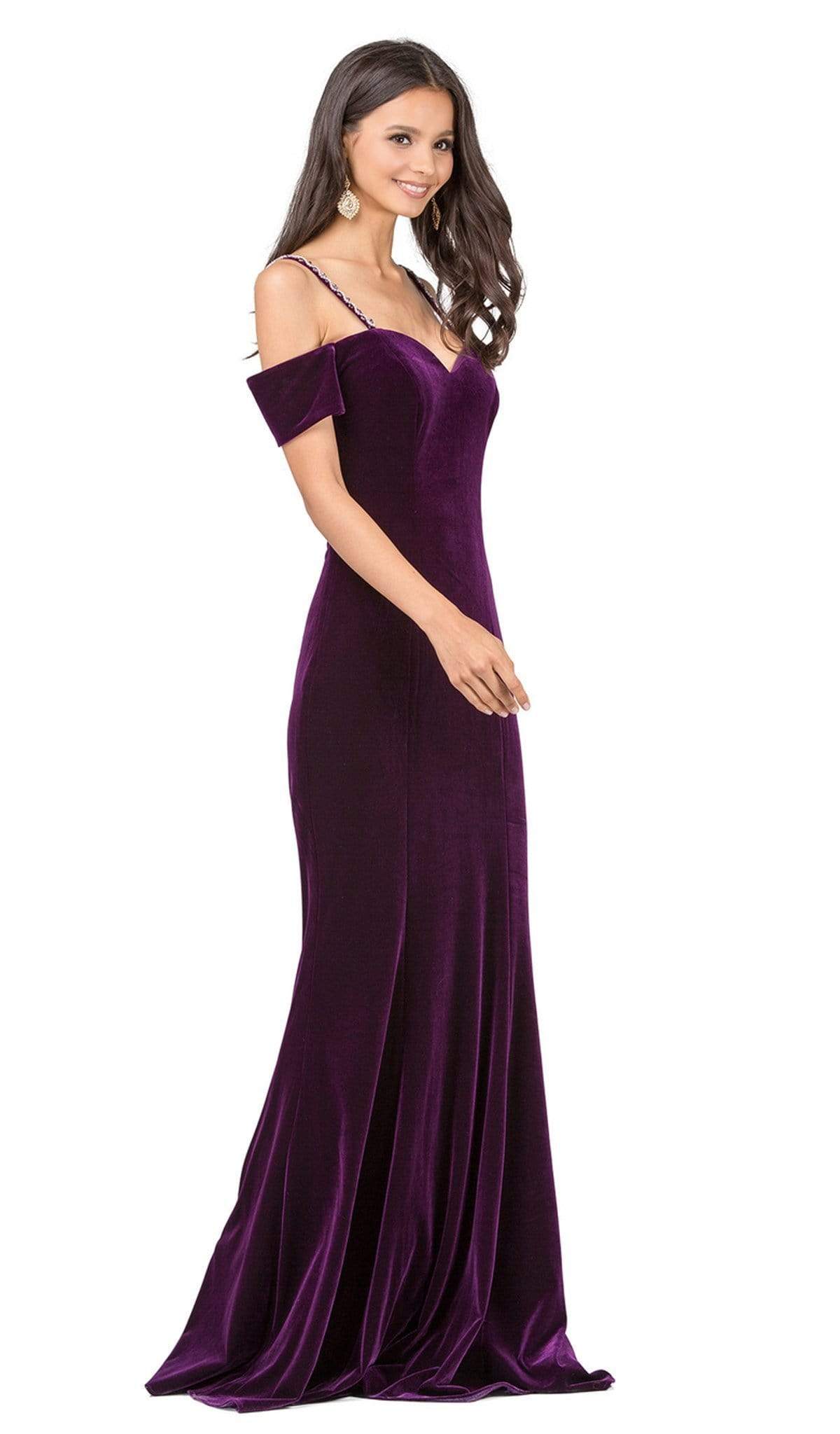 Dancing Queen - 2295 Fitted Off Shoulder Strap Prom Dress XS / Plum - Shop Dancing Queen dresses on Couture Candy at CoutureCandy.com Dancing Queen - 2295 Fitted Off Shoulder Strap Prom Dress XS / Plum - Shop Dancing Queen dresses on Couture Candy at CoutureCandy.com