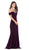 Dancing Queen - 2295 Fitted Off Shoulder Strap Prom Dress Evening Dresses XS / Plum