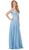 Dancing Queen - 2327 Embellished Off-Shoulder A-line Gown Special Occasion Dress XS / Sky Blue