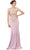Dancing Queen - 2457 Gold Applique Halter Trumpet Prom Dress Special Occasion Dress XS / Dusty Pink