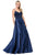 Dancing Queen - 2459 Lace Appliqued Long Prom Gown Prom Dresses XS / Navy