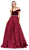 Dancing Queen - 2478 Embellished Off-Shoulder Homecoming Ballgown Special Occasion Dress XS / Burgundy