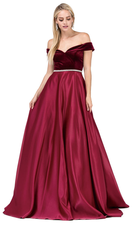 Dancing Queen - 2478 Embellished Off-Shoulder Homecoming Ballgown