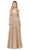 Dancing Queen - 2488 V Neckline Sleeveless Illusion Panel A-Line Gown Special Occasion Dress XS / Gold