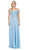 Dancing Queen - 2492 Off Shoulder Lace Applique Evening Dress Evening Dresses XS / Perry Blue