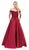 Dancing Queen - 2495 Scalloped Off Shoulder A-Line Gown Special Occasion Dress XS / Burgundy