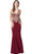 Dancing Queen - 2496 Sleeveless Embroidered V-neck Trumpet Dress Special Occasion Dress XS / Burgundy