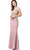 Dancing Queen - 2496 Sleeveless Embroidered V-neck Trumpet Dress Special Occasion Dress XS / Dusty Pink