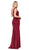Dancing Queen - 2497 Shimmer Fabric Plunging Neck Fitted Prom Dress Special Occasion Dress