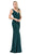 Dancing Queen - 2497 Shimmer Fabric Plunging Neck Fitted Prom Dress Special Occasion Dress XS / Hunter Green