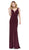 Dancing Queen - 2497 Shimmer Fabric Plunging Neck Fitted Prom Dress Special Occasion Dress XS / Plum