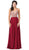 Dancing Queen - 2513 Beaded Embellished Illusion Bodice Chiffon Gown Prom Dresses XS / Burgundy