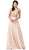Dancing Queen - 2513 Beaded Embellished Illusion Bodice Chiffon Gown Prom Dresses XS / Champagne
