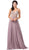 Dancing Queen - 2513 Beaded Embellished Illusion Bodice Chiffon Gown Prom Dresses XS / Mocha