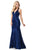 Dancing Queen - 2522 Bead-Trimmed Cutout Back Trumpet Gown Prom Dresses
