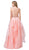 Dancing Queen - 2524 Embellished Halter V-neck Tiered Ballgown Special Occasion Dress