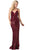 Dancing Queen - 2528 Sequined Deep V-neck Sheath Dress Special Occasion Dress XS / Burgundy