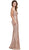 Dancing Queen - 2528 Sequined Deep V-neck Sheath Dress Special Occasion Dress XS / Rose Gold