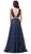 Dancing Queen - 2534 Glitter Mesh Sleeveless V-Neck Long A-Line Gown Special Occasion Dress
