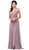 Dancing Queen - 2541 Crisscross Strap Ruched Bodice Chiffon Dress Prom Dresses XS / Mocha